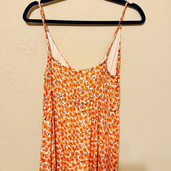 Lulu's Vibrant Orange Floral Maxi Dress Medium EUC - Picture 4 of 6